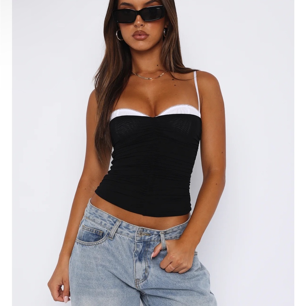 NWT remind me again bustier white fox